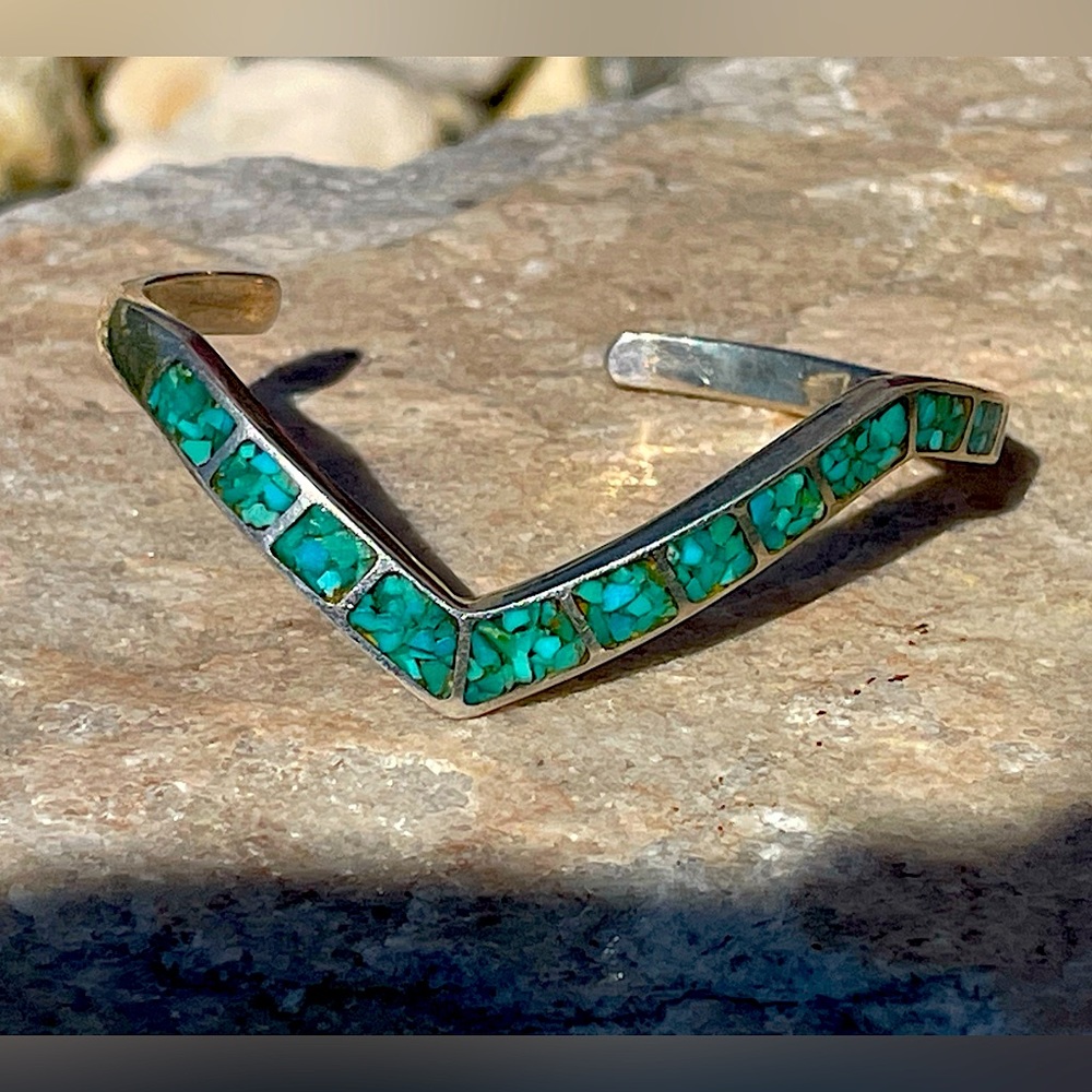 Sterling Silver and Natural Turquoise Bracelet